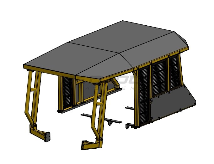 Heavy Duty Canopy fits for KOMATSU D155AX6-BS39-Bulldozer Screens&Sweeps-Bedrock Attachments
