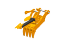 4 Teeth 48" Pin Grabber Excavator Thumb fits CAT 330D 336D 336E 330 336 Next Gen Pro Plus-ET100-PG4T48-Excavator Full Rotation Thumb-Bedrock Attachments
