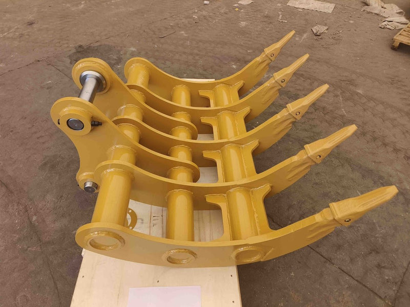 48in Excavator Rake fits CAT 313, 65mm Pins - EK - 31348 - Excavator Rakes - Bedrock Attachments
