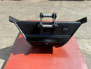 CAT 3 Ton Mini Excavators, Trapezoidal V-Shape Bucket 12in, 0.14 m3, 2 x 40 mm Pins-EB303TZV-12-0.14-Excavator - Trapezoidal V-Shape-Bedrock Attachments