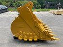 CAT 324 Heavy Duty Bucket, 65in, 1.92m3, 7 Teeth. 2 x 90mm Pins, CB Linkage - EB324CBHD-65-1.92 - Excavator Bucket - Bedrock Attachments