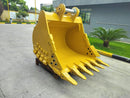 CAT 336 Heavy Duty Bucket, 60in, 1.87m3, 6 Teeth. S Pin 100mm & L Pin 90mm, DB Linkage - EB336DBHD-60-1.87 - Excavator Bucket - Bedrock Attachments