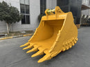 CAT 390 Heavy Duty Bucket, 75in, 4.6m3, 5 Teeth. S Pin 130mm & L Pin 120mm, HB Linkage - EB390HBHD-75-4.6 - Excavator Bucket - Bedrock Attachments