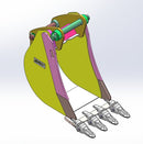 CAT 416/420 BKT PIN ON HD (457mm 18 - 4.2FT3 - 4 teeth) - EB416HD - 18 - 0.15 - Loader Bucket - Bedrock Attachments