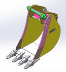 CAT 416/420 BKT PIN ON HD (457mm 18 - 4.2FT3 - 4 teeth) - EB416HD - 18 - 0.15 - Loader Bucket - Bedrock Attachments