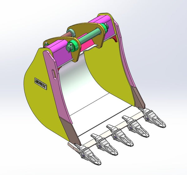 CAT 416/420 BKT PIN ON HD (762mm 30 - 8.2FT3 - 5 teeth) - EB416HD - 30 - 0.27 - Backhoe Bucket - Bedrock Attachments