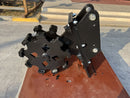 Excavator Compaction Group for 10 ton Mini Excavator / 450 Backhoe, 12in width, 2 x 60mm Pins - ECMWG10T-12 - Excavator Compaction Wheel - Bedrock Attachments