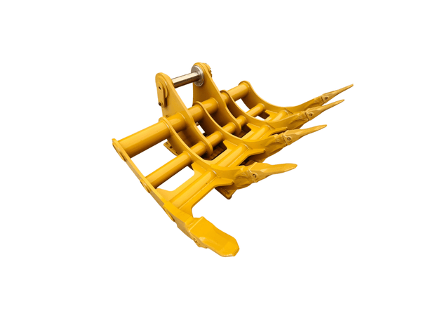 EXCAVATOR RAKE GP - GP (TB Linkage, 84), 2 x 65mm Pins, TB Linkage - EK - TB84 - Excavator Rakes - Bedrock Attachments