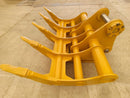 EXCAVATOR RAKE GP - GP (TB Linkage, 84), 2 x 65mm Pins, TB Linkage - EK - TB84 - Excavator Rakes - Bedrock Attachments