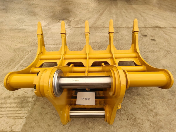 EXCAVATOR RAKE GP - GP (TB Linkage, 84), 2 x 65mm Pins, TB Linkage - EK - TB84 - Excavator Rakes - Bedrock Attachments