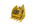 Heavy Duty Bucket with Grapple, 1.36m3, 54in, 2 x 80mm Pins-EGRB320B-54-1.36-Excavator Grapple-Bedrock Attachments