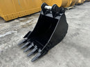 John Deere, Hitachi 160/180/190/200/210/220/225, 36in, 5 teeth, 80mm Pins, HD bucket, 0.62 CU M - EBJD160-8036HD - Excavator Bucket - Bedrock Attachments
