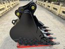 John Deere, Hitachi 230/240/250/270/290/300, 48in, 5 teeth, 90mm Pins, HD bucket, 1.58 CU M - EBJD230-9048HD - Excavator Bucket - Bedrock Attachments