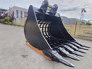 John Deere, Hitachi 330/350/370/380, 60in, 100mm Pins, Skeleton Bucket - EBJD330-10060ST - Excavator Bucket - Bedrock Attachments