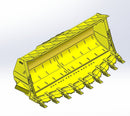 Loader Spade Nose Rock Bucket Pin on CAT 994K 995, 21.4m3, 240in-WLRB994KPO-240-21.4-Loader Bucket-Bedrock Attachments