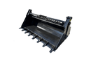 Mini Hydraulic Excavator/Skid Steer Loader Multipurpose Bucket/4in1 Bucket, 72in, teeth - SKMPB-72-T - Skid Steer - Bedrock Attachments