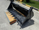 Mini Hydraulic Excavator/Skid Steer Loader Multipurpose Bucket/4in1 Bucket, 84in, teeth - SKMPB-84-T - Skid Steer - Bedrock Attachments