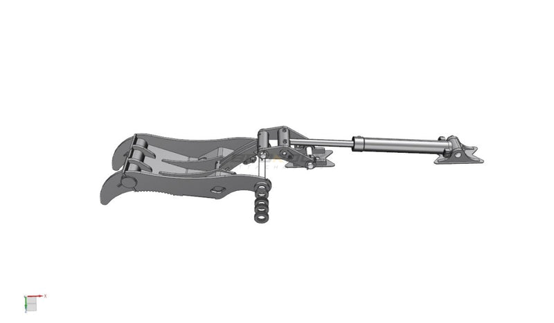 Thumb fits 100mm Pin Excavators, PIN GRABBER, 2 Teeth, 100mm Pin, 54 in Bucket - EPT100 - PG2T54 - Partial Rotation Thumb - Bedrock Attachments