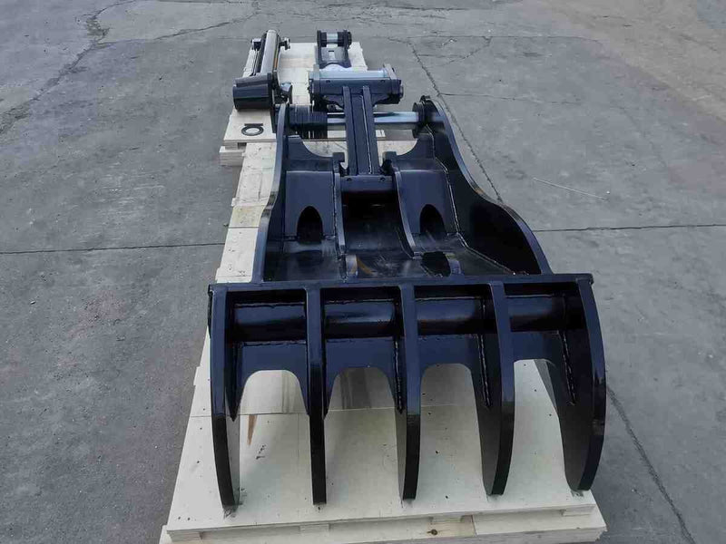Thumb fits 100mm Pin Excavators, PIN GRABBER, 5 Teeth, 100mm Pin, 54 in Bucket - EPT100 - PG5T54 - Partial Rotation Thumb - Bedrock Attachments