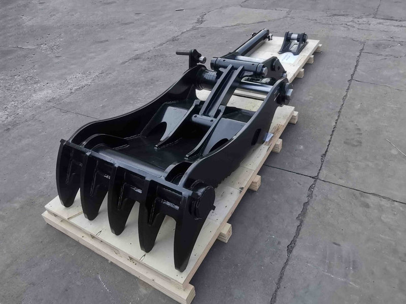 Thumb fits 100mm Pin Excavators, PIN ON, 5 Teeth, 100mm Pin, 54 in Bucket - EPT100 - PO5T54 - Partial Rotation Thumb - Bedrock Attachments