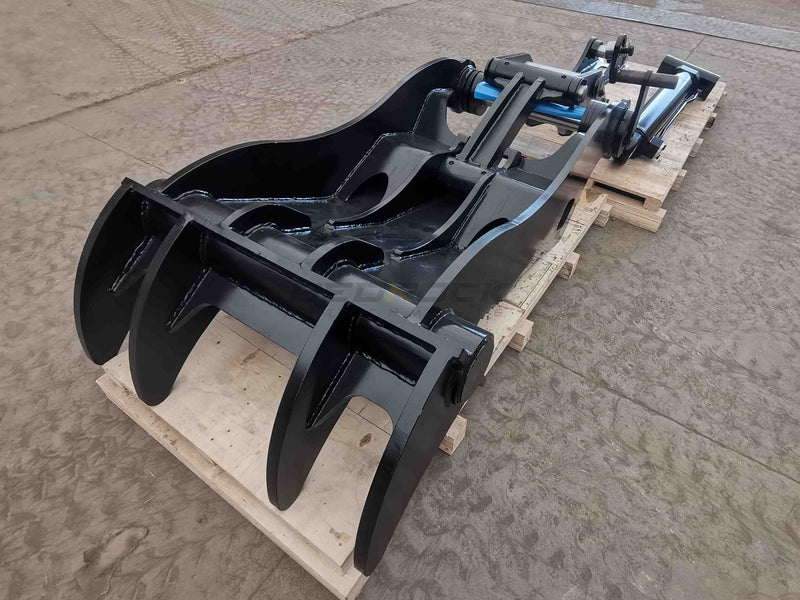 Thumb fits 110mm Pin Excavators, PIN GRABBER, 4 Teeth, 110mm Pin, 60 in Bucket, Wide - EPT110 - PG4T60W - Partial Rotation Thumb - Bedrock Attachments