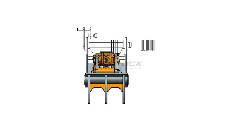 3 Teeth Non-Progressive Thumb 30” Pin Grabber 311 312 314-EPT65-PG3T30-Partial Rotation Thumb-Bedrock Attachments