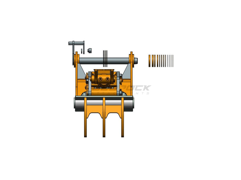 3 Teeth Non-Progressive Thumb 30” Pin ON 315 316 318-EPT70-PO3T30-Partial Rotation Thumb-Bedrock Attachments