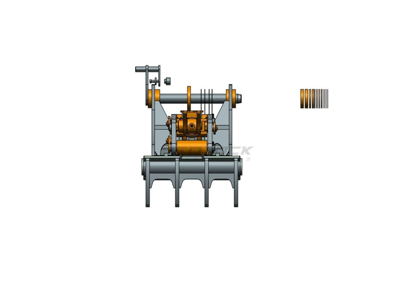 4 Teeth Non-Progressive Thumb 36” Pin ON 311 312 314-EPT65-PO4T36-Partial Rotation Thumb-Bedrock Attachments