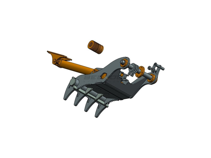 4 Teeth Non-Progressive Thumb 36” Pin ON 311 312 314-EPT65-PO4T36-Partial Rotation Thumb-Bedrock Attachments