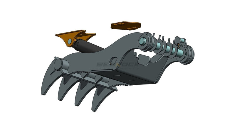 4 Teeth Non-Progressive Thumb 60” Pin Grabber 345 349-EPT110-PG4T60-Partial Rotation Thumb-Bedrock Attachments