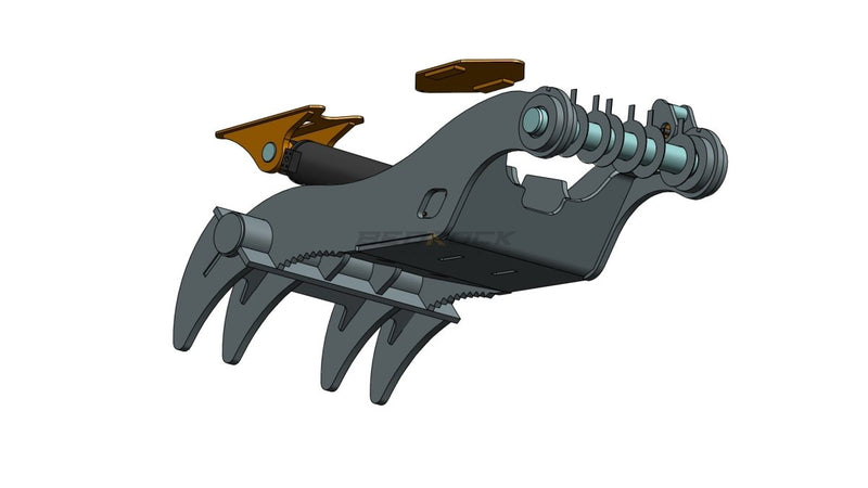 4 Teeth Non-Progressive Thumb 60” Pin Grabber 345 349-EPT110-PG4T60W-Partial Rotation Thumb-Bedrock Attachments