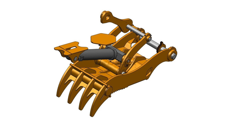 4 Teeth Pro Plus Thumb 48" Pin Grabber 330 336-ET100-PG4T48-Excavator Full Rotation Thumb-Bedrock Attachments