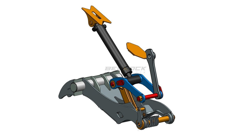 4 Teeth Progressive Thumb 54" Pin Grabber 324 329-ET90-PG4T54-Excavator Full Rotation Thumb-Bedrock Attachments