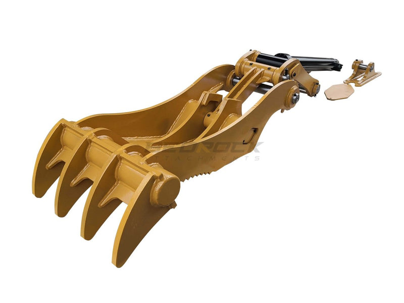 4 Tooth Progressive Thumb, 36” Pin Grabber, 311 312 314-ET65-PG4T36-Excavator Full Rotation Thumb-Bedrock Attachments