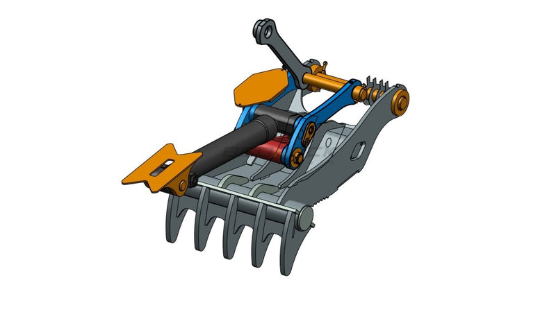 5 Teeth Progressive Thumb 48” Pin ON 320-ET80-PO5T48-Excavator Full Rotation Thumb-Bedrock Attachments