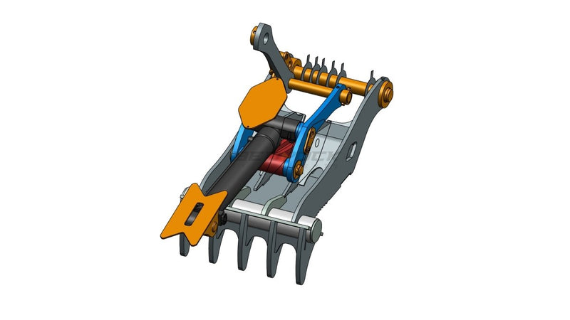 5 Teeth Progressive Thumb 48" Pin ON 324 329-ET90-PO5T48-Excavator Full Rotation Thumb-Bedrock Attachments