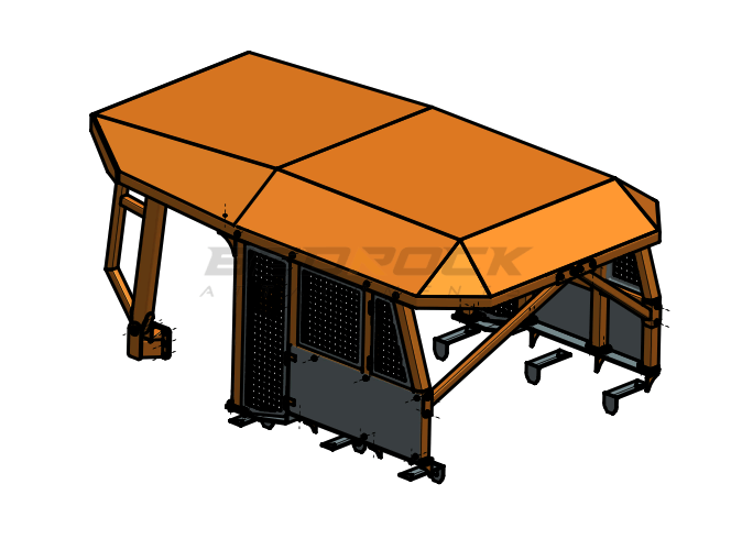 Heavy Duty Canopy fits CAT D7R-BS26-Bulldozer Screens&Sweeps-Bedrock Attachments