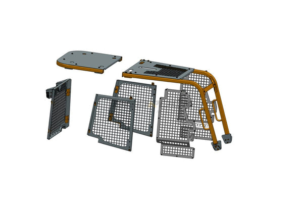 Screens and Sweeps fits CAT D6K Bulldozer with Open Rops Cabin-BS05-Bulldozer Screens&Sweeps-Bedrock Attachments