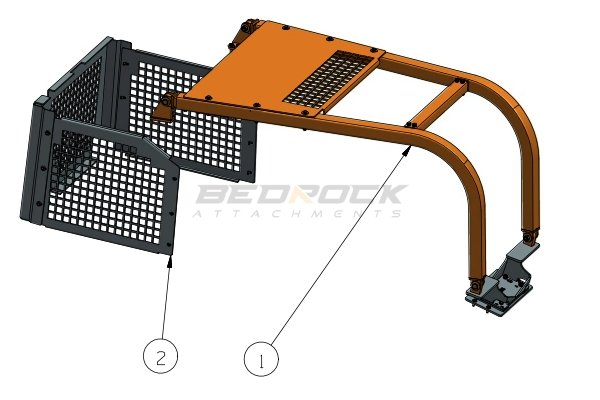 Screens and Sweeps fits KOMATSU D65 Bulldozer-BS21-Bulldozer Screens&Sweeps-Bedrock Attachments